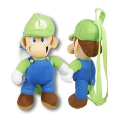 2328547 Super Mario Luigi Plush Backpack, Green, Blue & Brown - Case Of 12