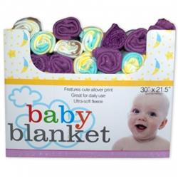 2325604 Super Soft Fleece Baby Blanket, Assorted Prints - 30 X 21.5 In. - Case Of 48