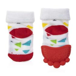 2330410 Triangles Soothing Teether Sock, Red - Case Of 16