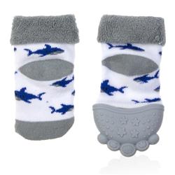 2330411 Sharks Soothing Teether Sock, Gray - Case Of 16