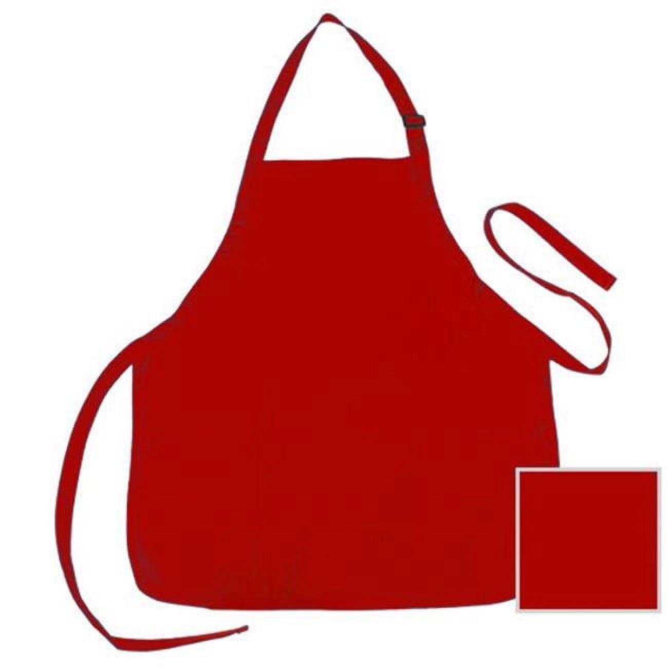 2330770 7 Oz Poly-cotton Apron With 3 Pockets, Red - 22 X 24 In. - Case Of 72