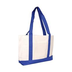 2330800 600d Poly Shopping Tote, Royal & White - Case Of 48