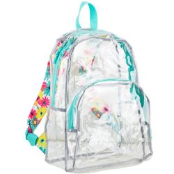 Clear Printed Strap Backpack, Teal - Case Of 12