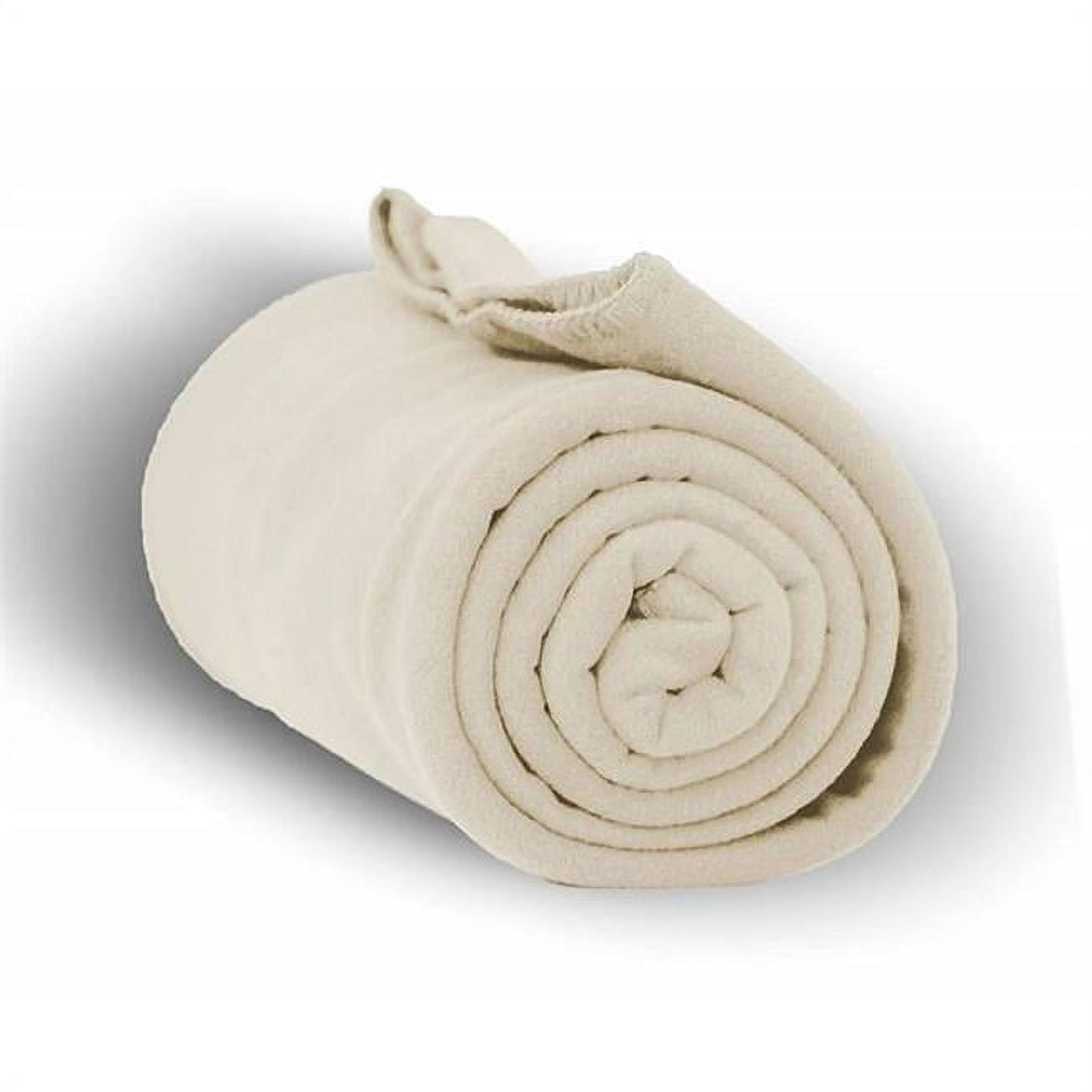 Heavy Weight Fleece Blanket Throw, Cream - 50 X 60 In. - Case Of 24