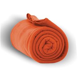 Heavy Weight Fleece Blanket Throw, Orange - 50 X 60 In. - Case Of 24