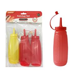 2327007 Plastic Squeeze Bottle Dispenser Set, Red & Yellow - Case Of 12