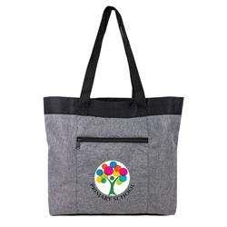 2326862 Heather Gray Open Tote, Heather Gray With Black Accent - Case Of 50
