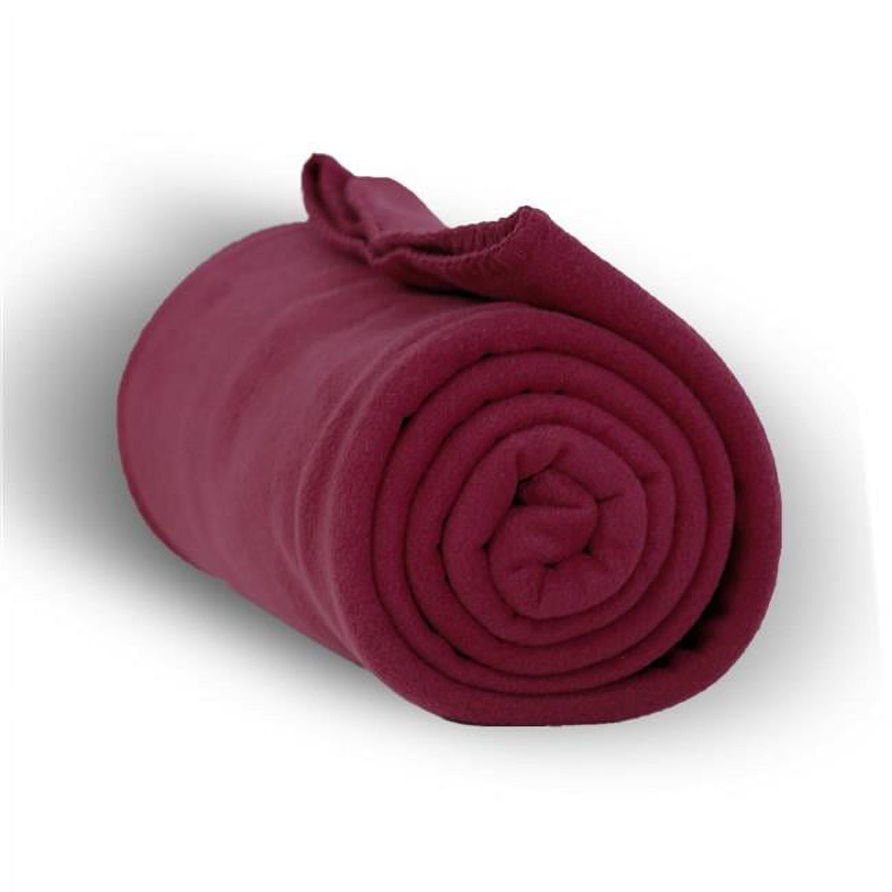 Heavy Weight Fleece Blanket Throw, Burgundy - 50 X 60 In. - Case Of 24