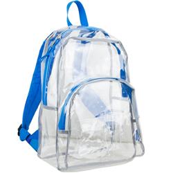 Clear Printed Strap Backpack, Blue - Case Of 12