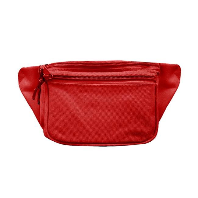 2325920 Ddi Deluxe 3 Pockets Fanny Pack, Red - Case Of 72