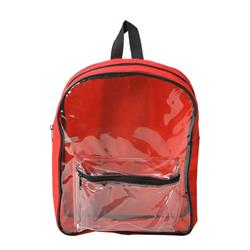14 In. Clear Front Red Backpack, Red - Case Of 25