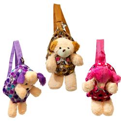 11 X 6 In. Ddi Kids Animal Plush Backpack - 3 Assorted Styles - Case Of 24