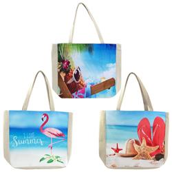2327113 Ddi Beach Tote Bags, 3 Assorted Prints - Case Of 24