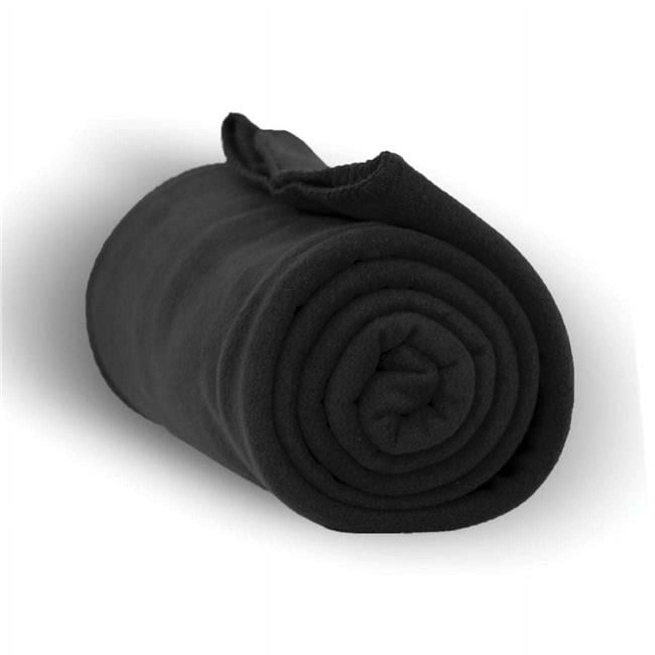 50 X 60 In. Heavy Weight Fleece Blanket Throw, Black - Case Of 24
