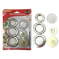 Familymaid 2327019 Ddi Sink Strainers & Stoppers Set, Silver & White - 6 Piece - Case Of 24