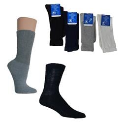 2333417 Knit Crew Diabetic Socks, Grey - Size 9-11 - Case Of 36
