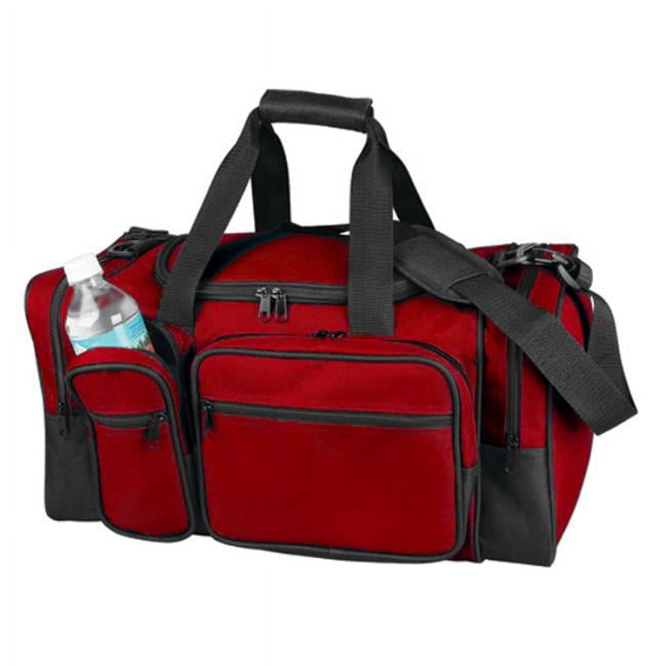 600d Poly Deluxe Club Sorts Duffel Bag - Black & Red, Case Of 12