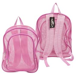 16 In. Mesh Large Pink Backpack, Case Of 6