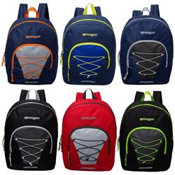 2333987 17 In. Classic Bungee Backpacks - Assorted Colors, Case Of 24