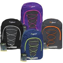 2332780 17 In. Prosport Classic Bungee Backpack - Assorted Colors, Case Of 24