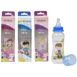 2332756 8 Oz Prince & Princess Baby Bottle Boxed - Assorted Color, Case Of 48
