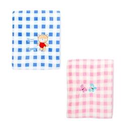 2331904 Baby Gingahm Blanket With Embroidery - Pink & Blue, Case Of 24