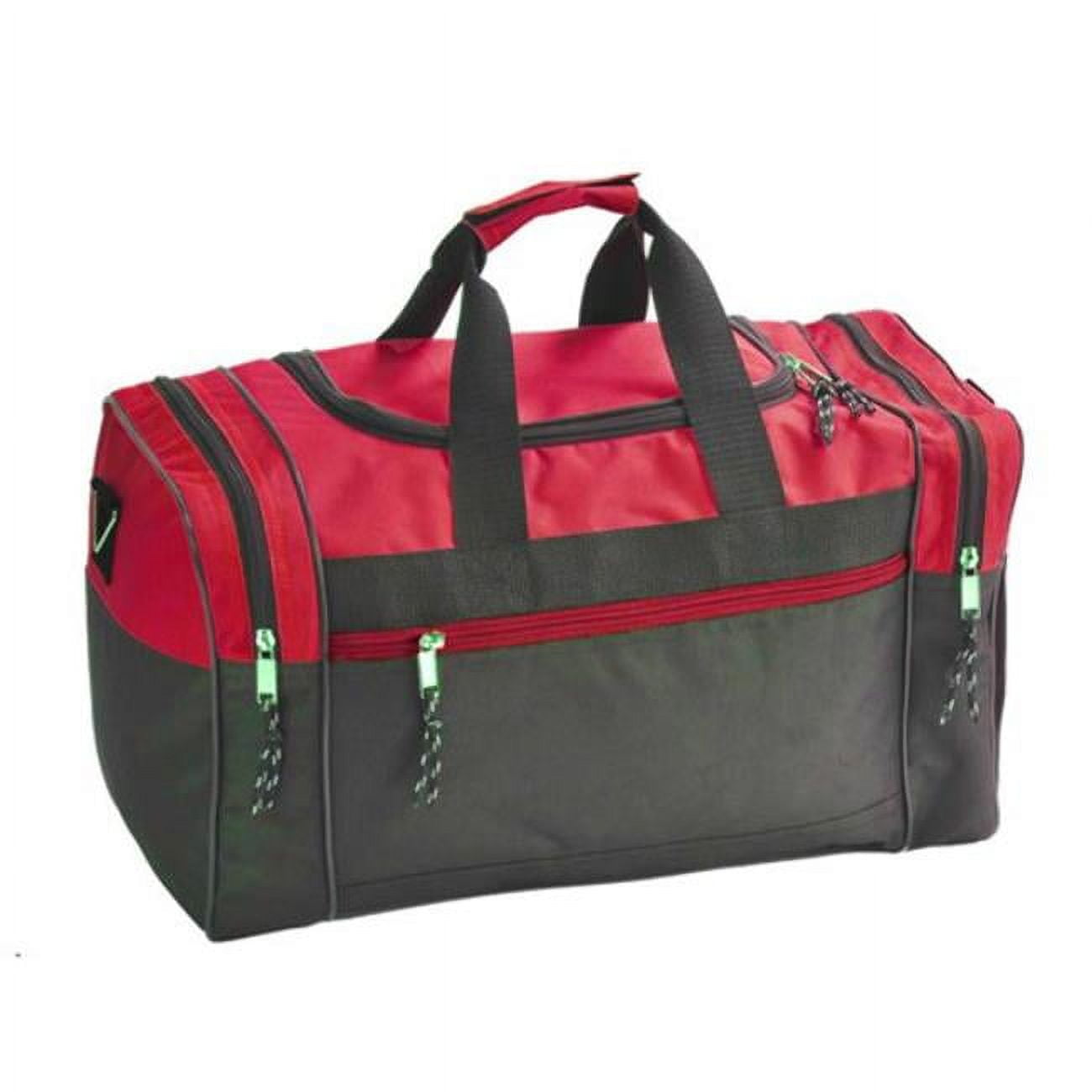 17 In. Poly Duffel Bag - Black & Red, Case Of 24