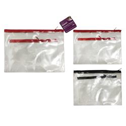 2334209 Cosmetic Pouch With Zipper - Clear, 2 Piece - Case Of 12