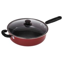 2333313 11 In. Carbon Steel Non-stick Deep Fryer - Red, Case Of 4