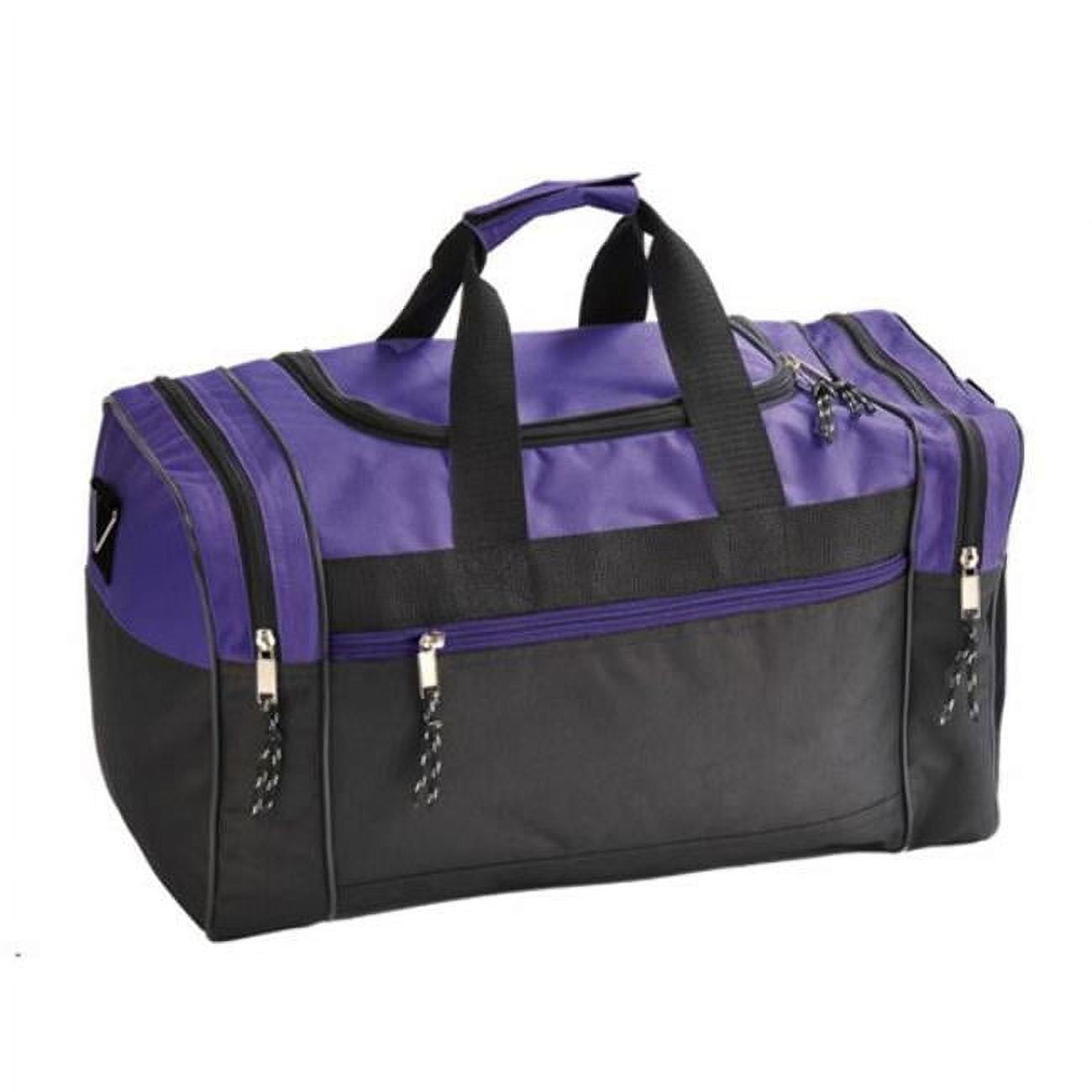 2333747 17 In. 600d Poly Duffel Bag - Black & Purple, Case Of 24