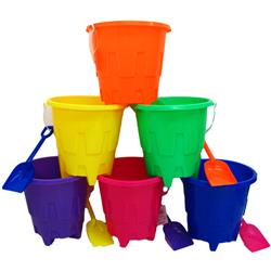 8 In. Toy Buckets Play Set -assorted Color, Case Of 48