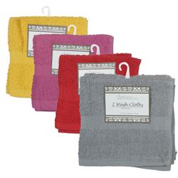 2332484 12 X 12 In. Solid Washcloth - Assorted Colors, Pack Of 2 - Case Of 72