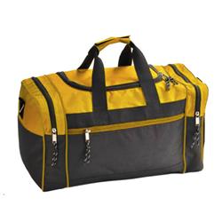 17 In. 600d Poly Duffel Bag - Black & Gold, Case Of 24