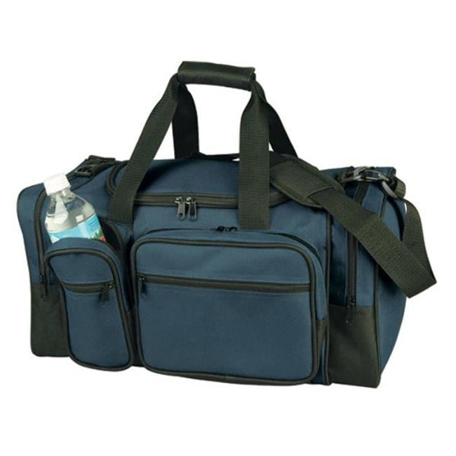 600d Poly Deluxe Club Sorts Duffel Bag - Black & Navy, Case Of 12