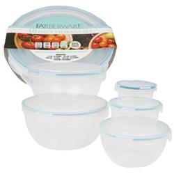 2335214 Circular Food Container Set - Aqua & White, 10 Pieces - Case Of 6
