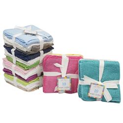 2332469 Wash Cloth - Assorted Color, Pack Of 10 - Case Of 36