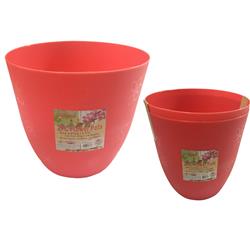 2334199 5.8 In. Flower Pots - Pink - Small, 2 Piece - Case Of 24