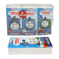 2333040 Thomas & Friends Facial Tissue - Blue, Pack Of 6 - 10 Count, Case Of 24