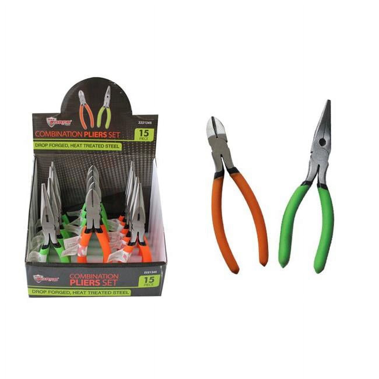 2325058 8 In. Diagonal & Long Nose Pliers - Assorted Color, Case Of 15