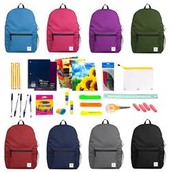2338752 15 In. Backpack With 24 Piece School Supply Kit, Assorted Color - Case Of 24