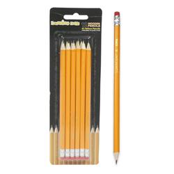 No.2 Wooden Pencils With Eraser Pack, Yellow - 12 Count - Case Of 240