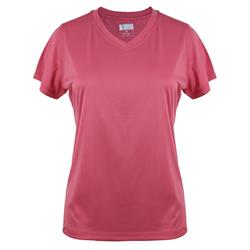 2336193 Women Performance Active Coral V-Neck Shirts - Case of 48