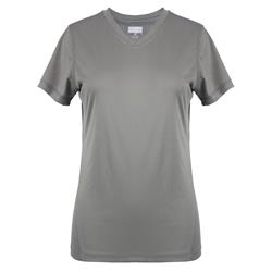 2336194 Women Performance Active Light Grey V-Neck Shirts - Case of 48