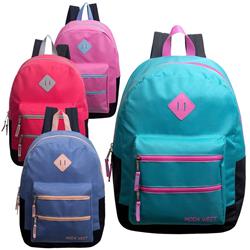 2339003 17 In. Classic Backpack With Dual Zipper, Assorted Color - Case Of 24