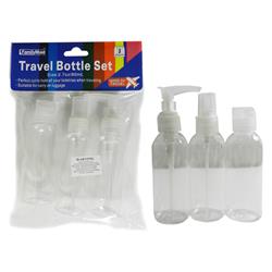 2337061 Clear Transparent Travel Bottle Set, 3 Piece - Case Of 48