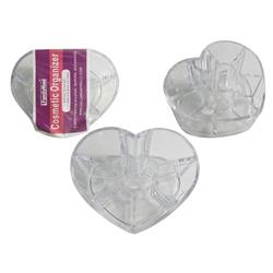 2337067 Heart Shaped Cosmetic Organizer, Clear - Case Of 48