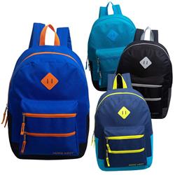 2339002 17 In. Classic Backpack With Dual Zipper, Assorted Color - Case Of 24