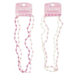 2338350 Princess Plastic Faceted Pearl Assorted Color Necklace, Pack Of 2 - Case Of 48