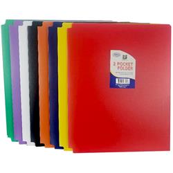 2337932 Poly 2 Pocket Folder Business Card Holder, Assorted Color - Case Of 100