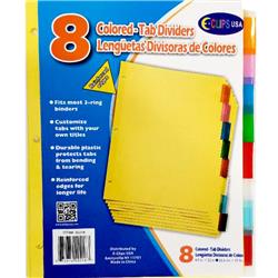 2336432 8.5 X 11 In. 8 Tab Dividers, Assorted Color - Case Of 48